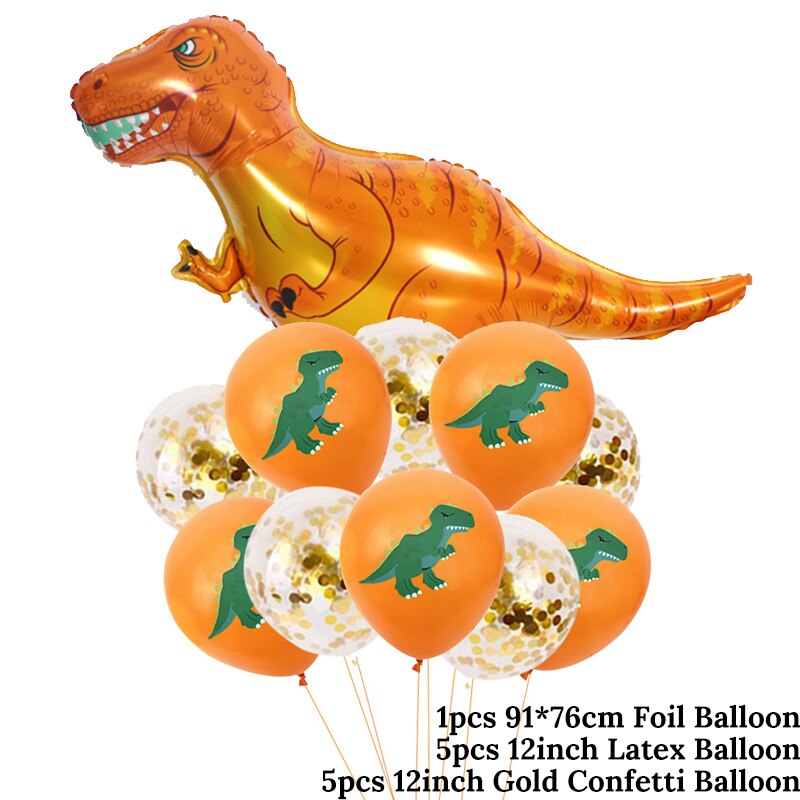 Ballon Dinosaure Orange en Mouvements